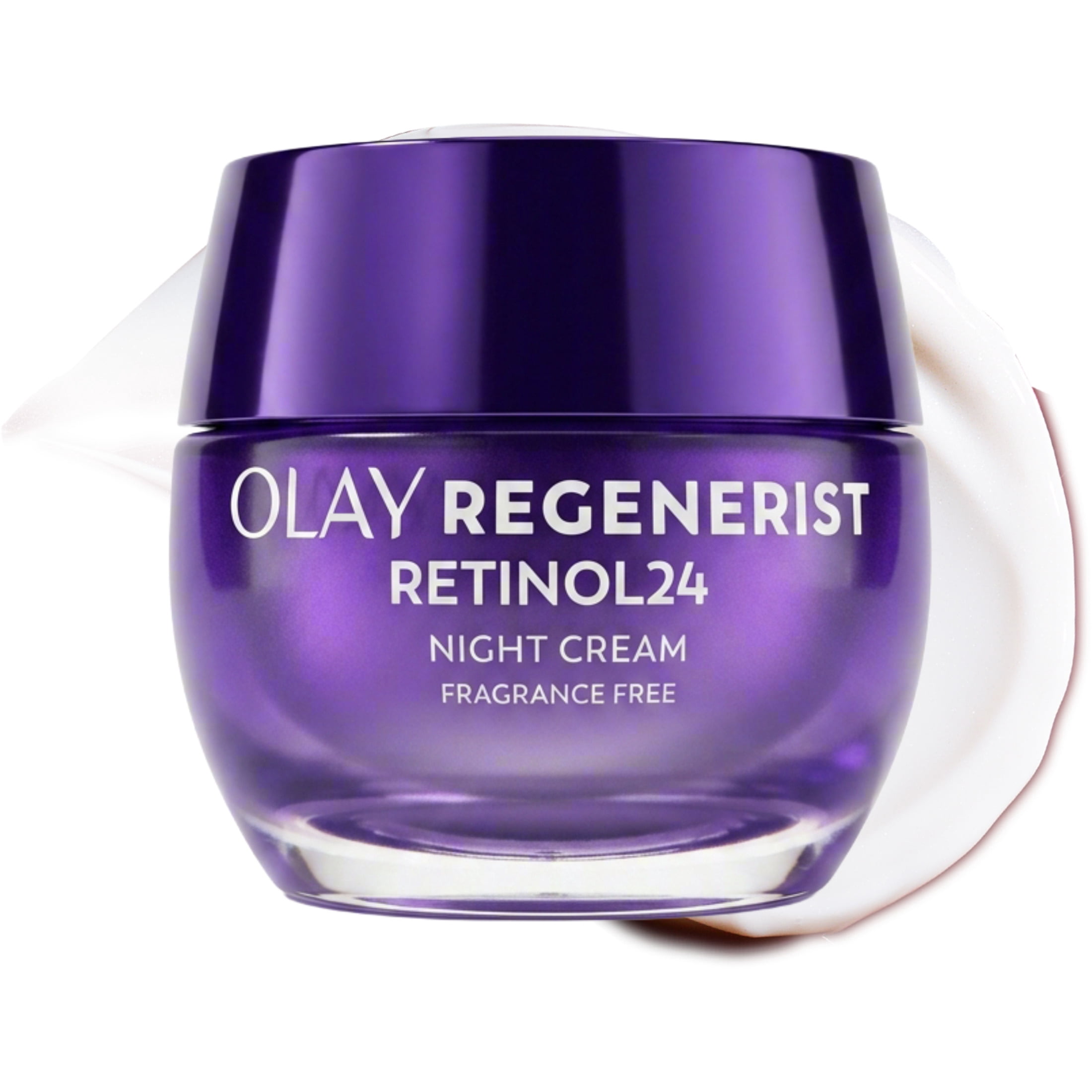 Olay Regenerist Retinol 24 Night Cream for Women, Anti-Aging Moisturizer, Fragrance-Free, Non-Greasy, Anti-Wrinkle, Hydrating Skin Care with Triple Collagen Peptide