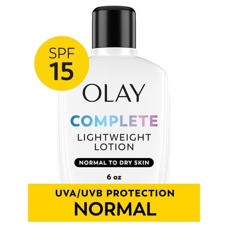 Olay Face Moisturizer with SPF 15, Complete Face Lotion with Sun Protection, 6.0 fl oz