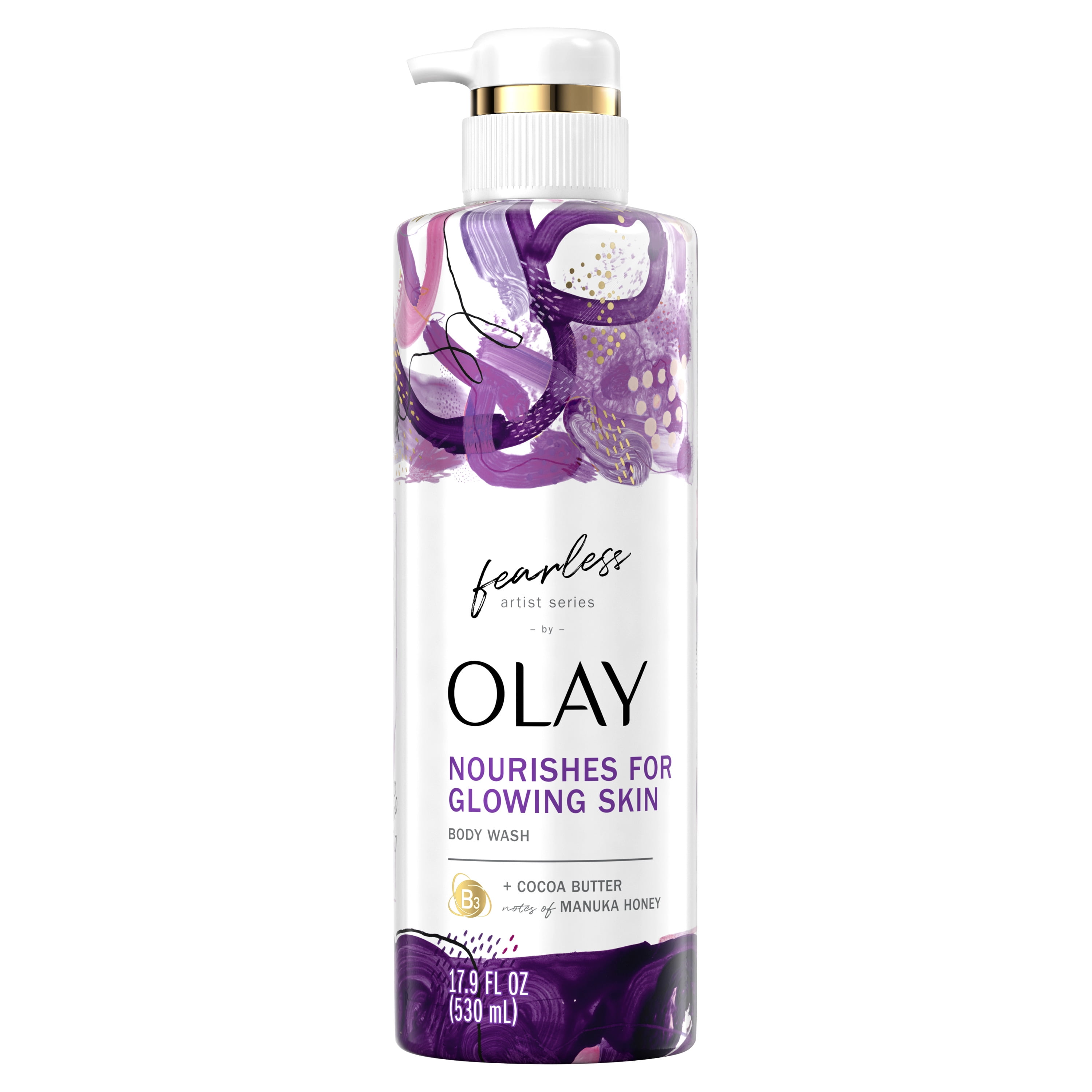 Olay Fearless Artist Series Nourishing Moisture Body Wash with Cocoa Butter and Notes of Manuka Honey 17.9 fl oz