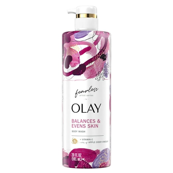 Olay Fearless Artist Series Skin Balancing Body Wash, Apple Cider Vinegar, All Skin Types, 20 fl oz
