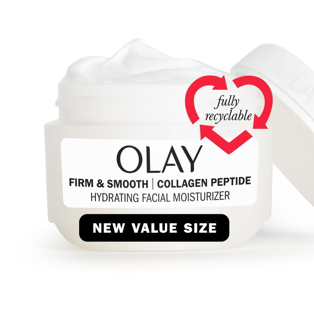 Olay Firm & Smooth Collagen Peptide Face Moisturizer, 2 Oz Fragrance Free Firming Face Cream For