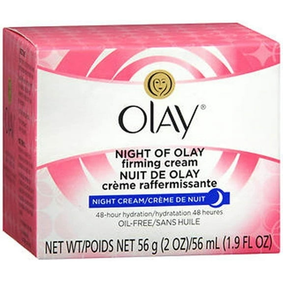 Olay Firming Night Hydration Face Moisturizers Light Renew Cream, 2.0oz
