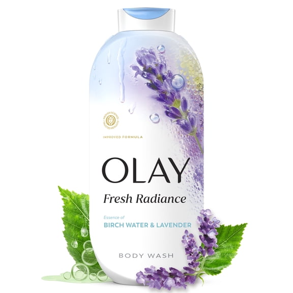 Olay Fresh Radiance Body Wash with Essence of Birch Water and Lavender, Vitamin B3 and Antioxidant Blend