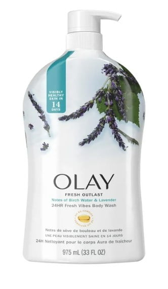Olay Fresh Outlast Body Wash, Birch Water & Lavender, All Skin Types, 33 fl oz