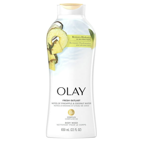 Olay Fresh Outlast Body Wash With Rejuvenating Notes Of Pineapple & Coconut Water, 22 Oz, 2 Pack