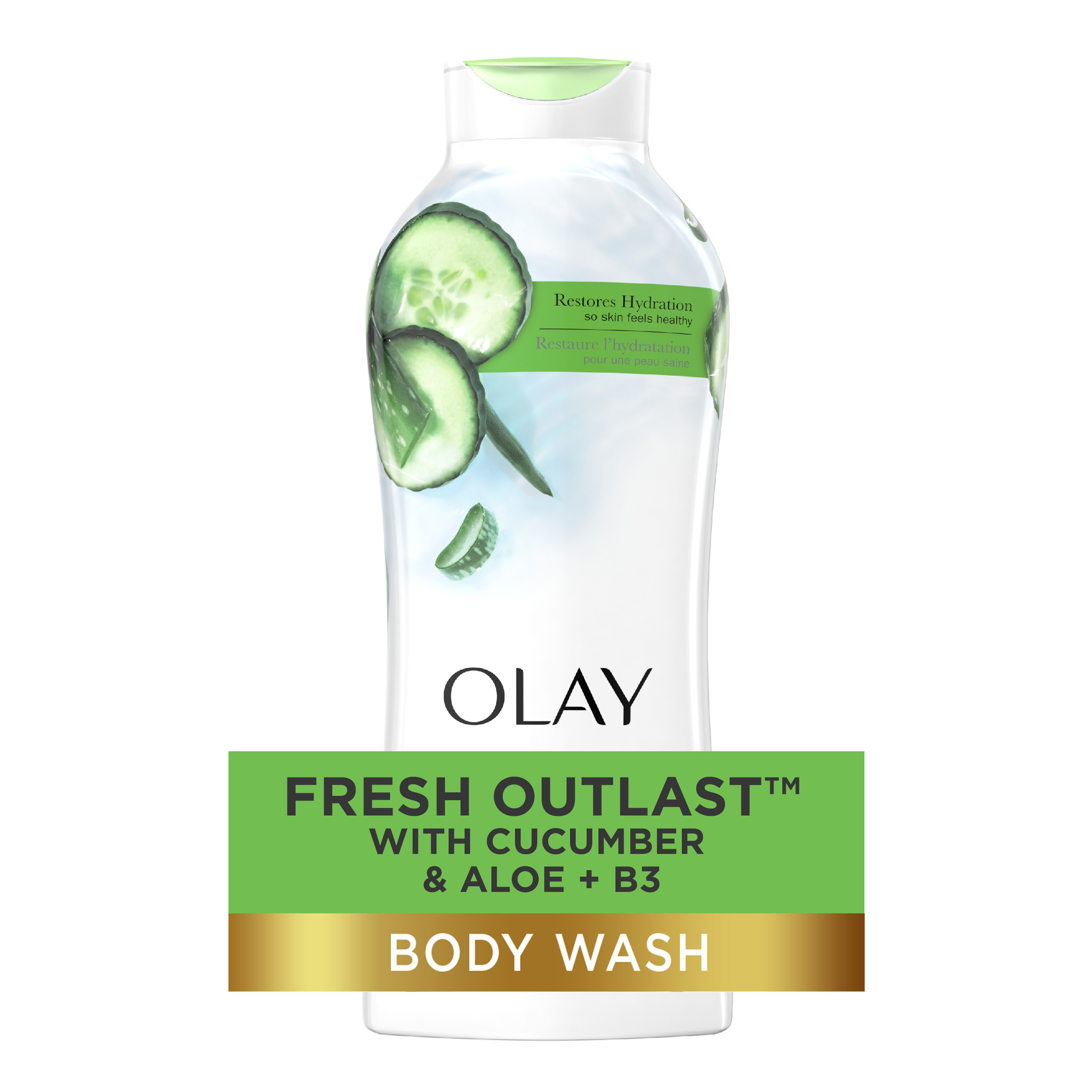 Olay Fresh Outlast Body Wash with Notes of Cucumber and Aloe, 22 fl oz - image 1 of 11