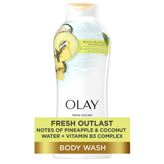 Olay Fresh Outlast Body Wash with Notes of Pineapple and Coconut Water, for All Skin Types, 22 fl oz