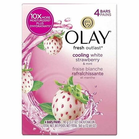Olay Fresh Outlast Cooling White Strawberry & Mint Beauty Bar 4Ct - 3.17Oz (6PK)