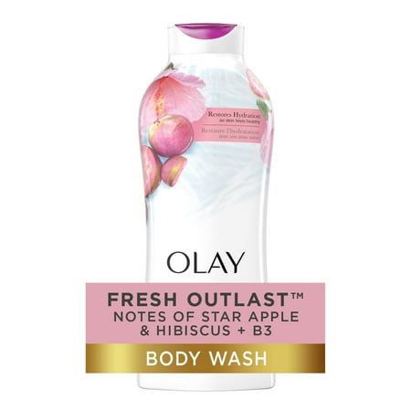 Olay Fresh Outlast Women's Body Wash, Star Apple & Hibiscus, 22 fl oz
