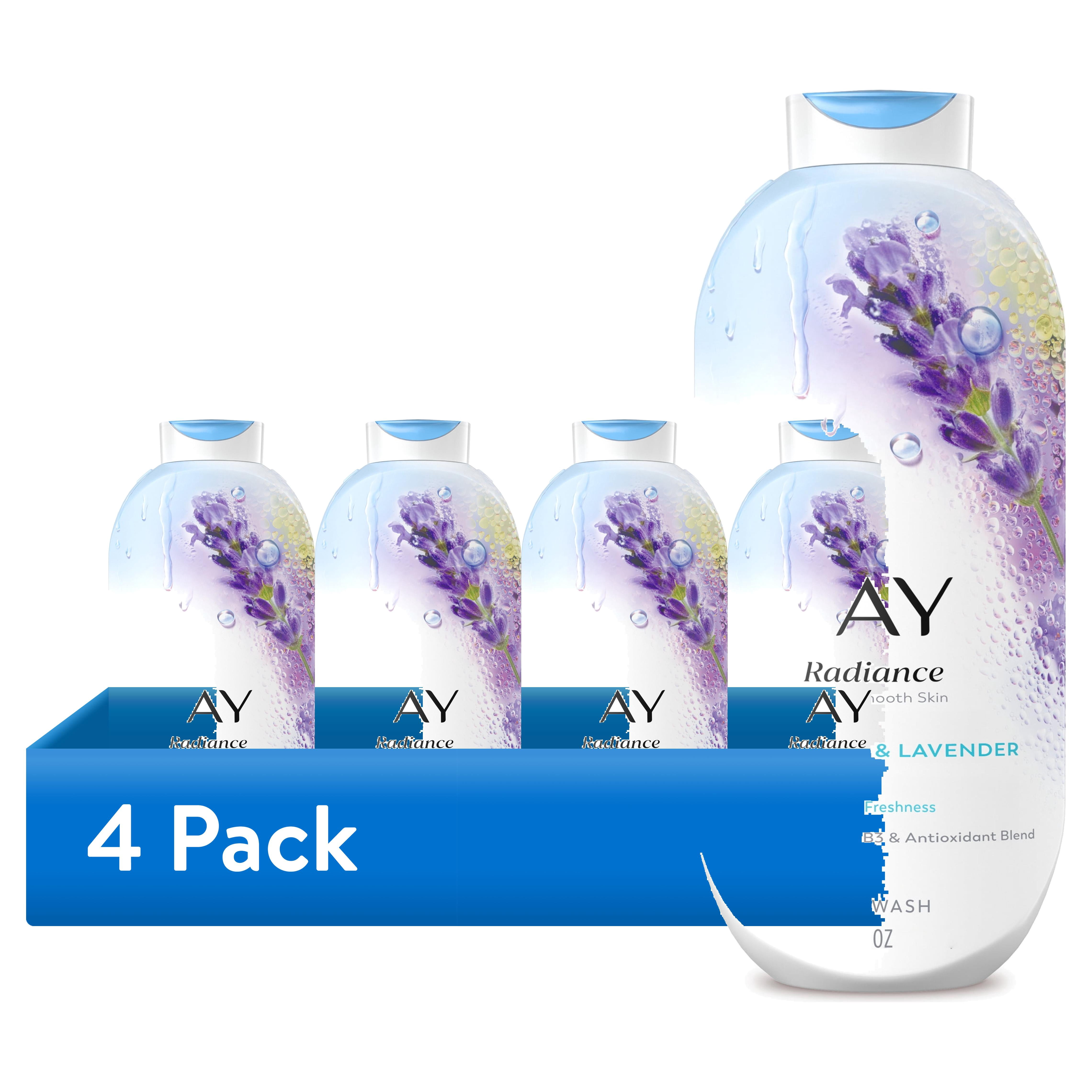 (4 pack) Olay Fresh Radiance Body Wash with Essence of Birch Water and Lavender, Vitamin B3 and Antioxidant Blend