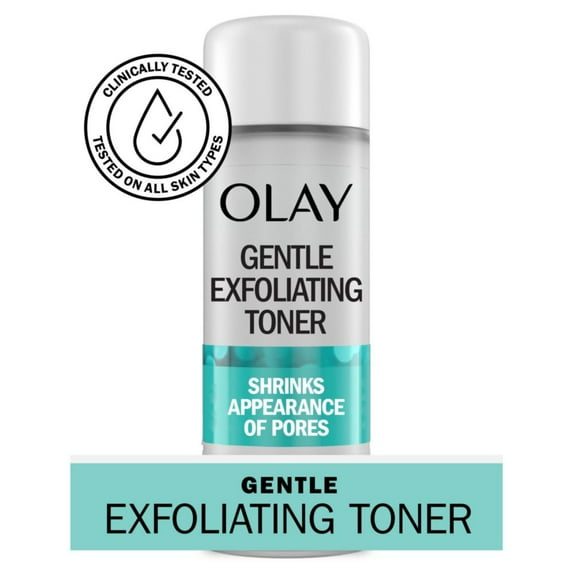 Olay Gentle Exfoliating Toner, Fragrance Free, 4.1 fl oz, Pore Minimizing, for All Skin Types