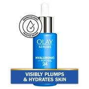 Olay Hyaluronic + Peptide 24 Face Serum, Fragrance-Free, All Skin Types. 1.3 fl oz