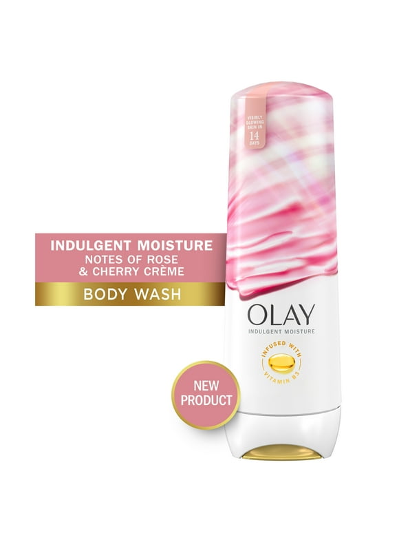 Olay Indulgent Moisture Women's Body Wash, Notes of Rose and Cherry, for All Skin Types, 20 fl oz