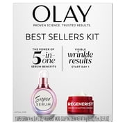 Olay Super Serum and MicroSculpting Cream Mini Duo Best Sellers Kit, Super Serum 0.4 fl oz, MSC 0.5 fl oz