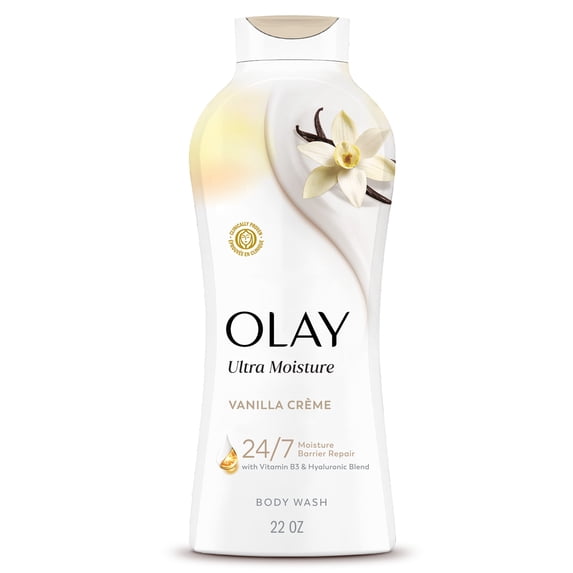 Olay Ultra Moisture Body Wash with Vanilla Creme, Vitamin B3 and Hyaluronic Blend, 22oz