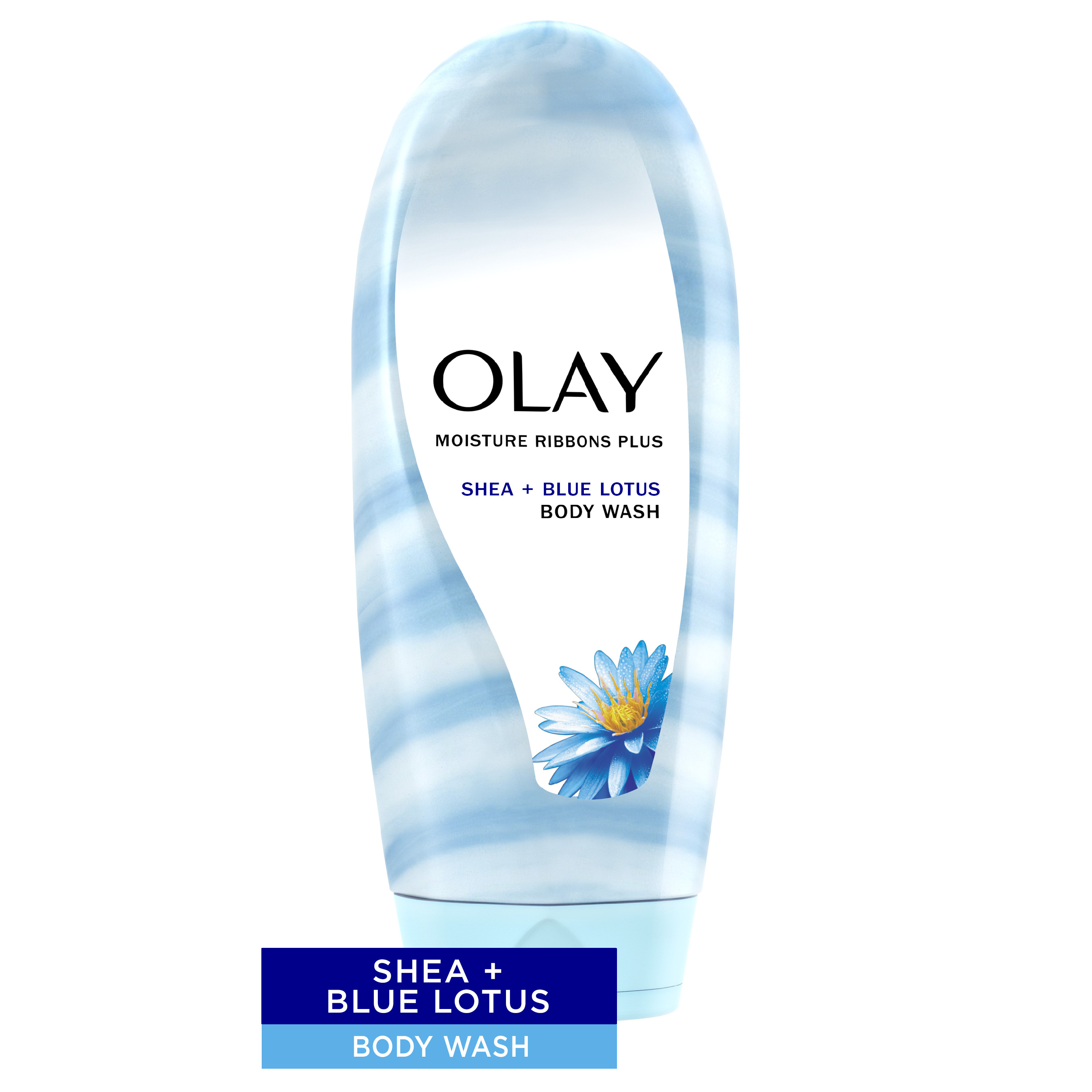 Olay Moisture Ribbons Plus Body Wash for Women, Shea and Blue Lotus, for All Skin Types, 18 fl oz - image 1 of 7
