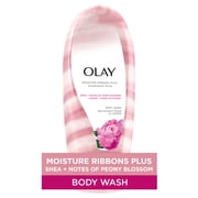 Olay Moisture Ribbons Plus Shea + Peony Blossom Body Wash, 18 fl oz