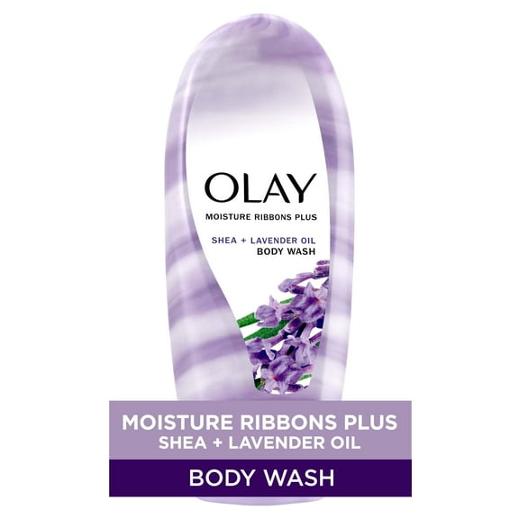 Olay Moisture Ribbons Women's body Wash, Shea + Lavender Oil, 18 fl oz