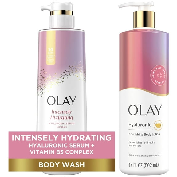 Olay Premium Hyaluronic Body Wash and Hydrating Body Lotion