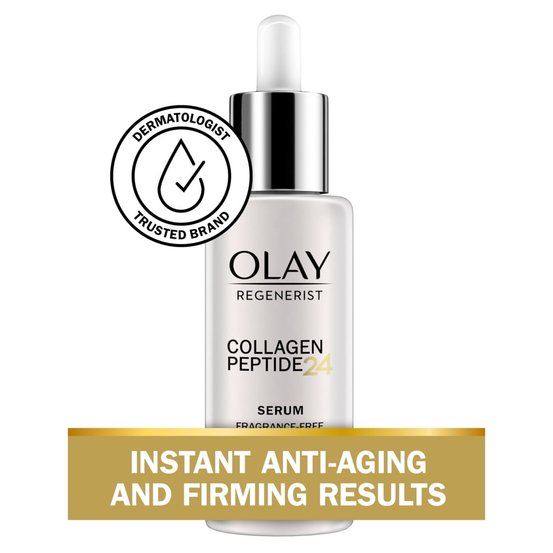 Olay Regenerist Collagen Peptide 24 Serum, Fragrance-Free, Everyday Care, All Skin Types, 1.3 fl oz