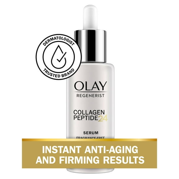 Olay Regenerist Collagen Peptide 24 Serum, Fragrance-Free, Everyday Care, All Skin Types, 1.3 fl oz