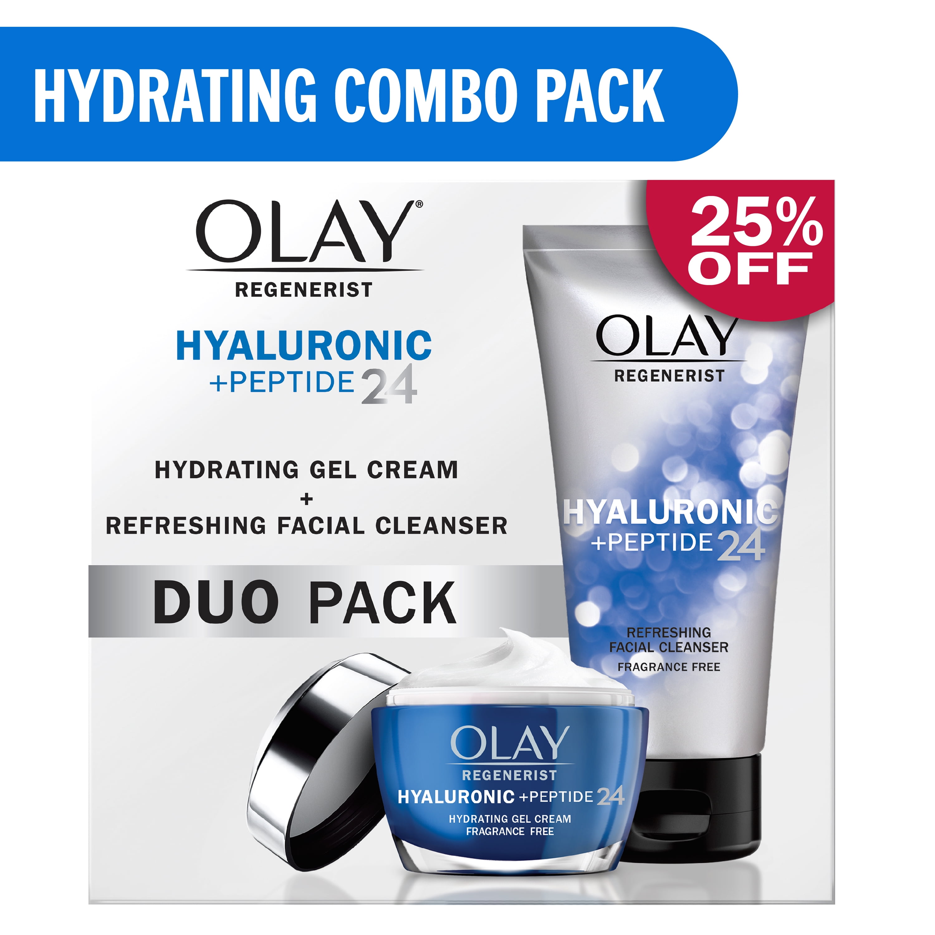 Olay Regenerist Hyaluronic + Peptide 24 Duo Pack, Soothes Dryness, All