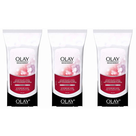Olay Regenerist Micro-Exfoliating Wet Cleansing Cloths, 30 ct