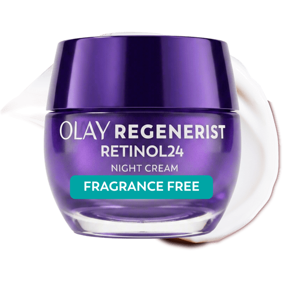 Olay Regenerist Retinol 24 Night Cream for Women, Anti-Aging Moisturizer, Fragrance-Free, Non-Greasy, Anti-Wrinkle, Hydrating Skin Care with Triple Collagen Peptide