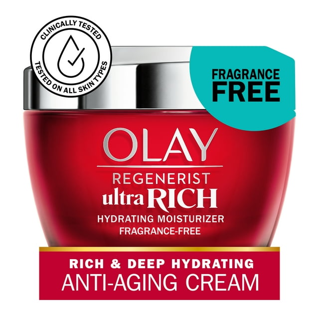 Olay Regenerist Ultra Rich Face Moisturizer, Fragrance-Free, Hydrates All Skin Dryness 1.7 Oz