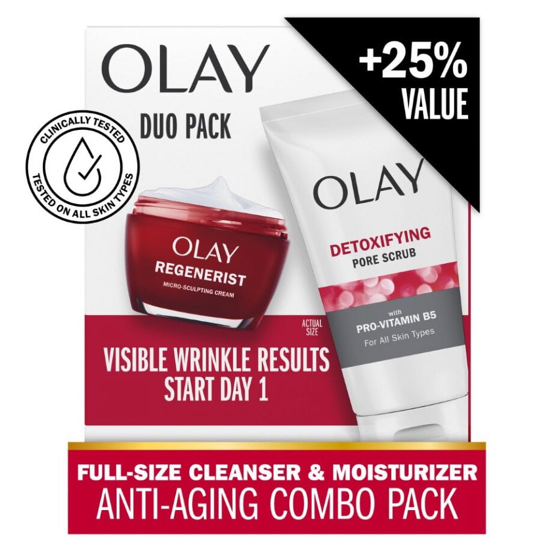 Olay Skincare Regenerist Face Wash & Anti-Aging Facial Moisturizer Duo Pack, 5.0 fl oz/1.7oz - image 1 of 7