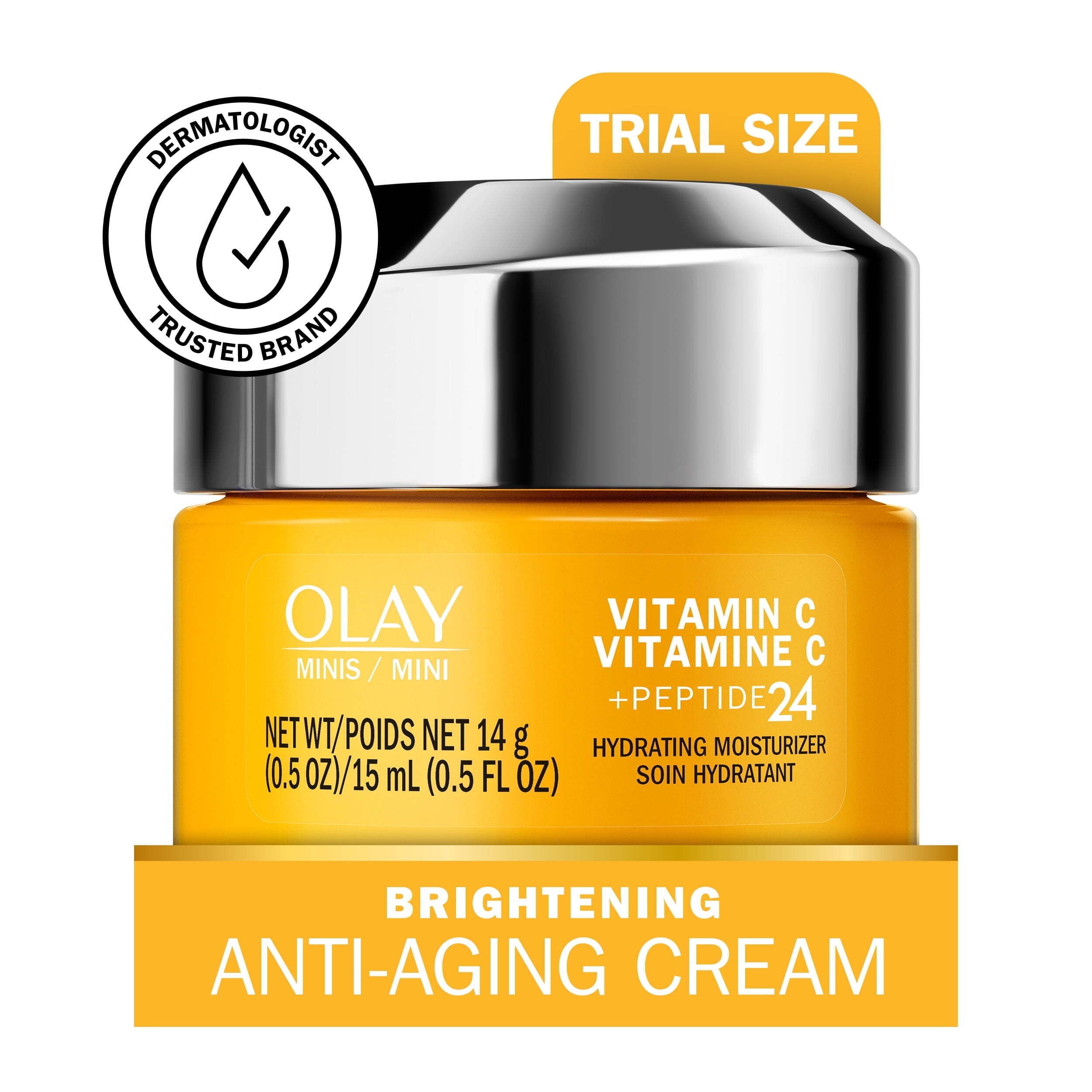 Olay Skin Care Regenerist Vitamin C+ Peptide 24 Facial Moisturizer, Face Cream All Dull Skin, 0.5 oz