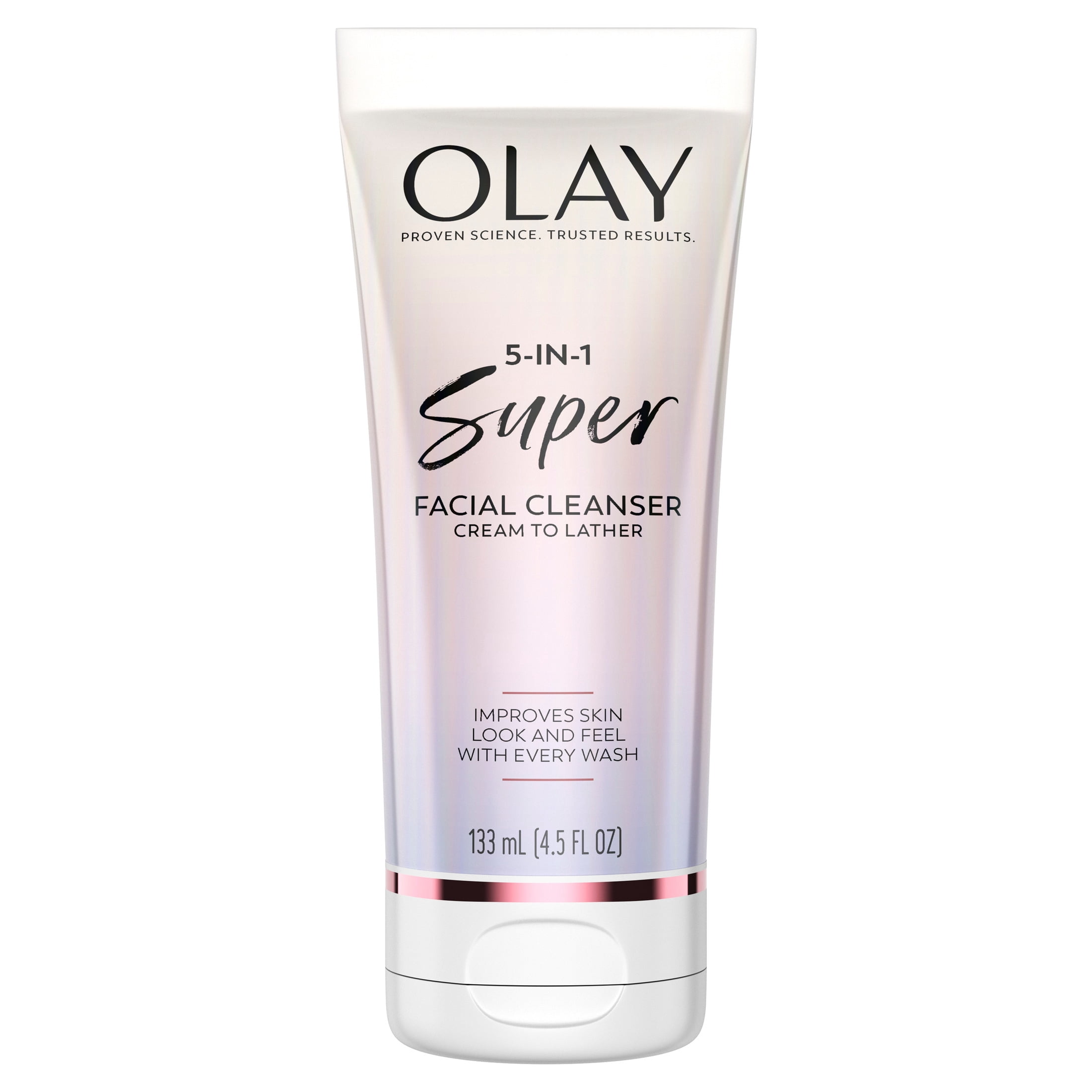 Olay Super Facial Cleanser - Advanced Deep Clean & Hydrating Formula for All Skin Types, Gently Removes Impurities & Makeup, Enhances Moisture Balance, Promotes Radiant & Smooth Skin, 4.5oz