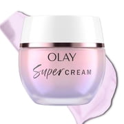 Olay Super Cream without SPF, Lightweight Face Moisturizer, 5-in-1 Skin Care Benefits - Hydrating, Brightening, Firming, Smoothing, and Evens - Niacinamide, Vitamin C, Collagen Peptide, 1.7 oz