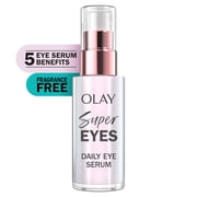 Olay Super Eye Serum - Vitamin C, Caffeine, Niacinamide, Amino Peptide, Aloe Vera - Brightens Dark Circles, Anti-Wrinkle, Anti-Aging, Brightening, Smooths Fine Lines, Firming, Hydrating, 0.45 Oz