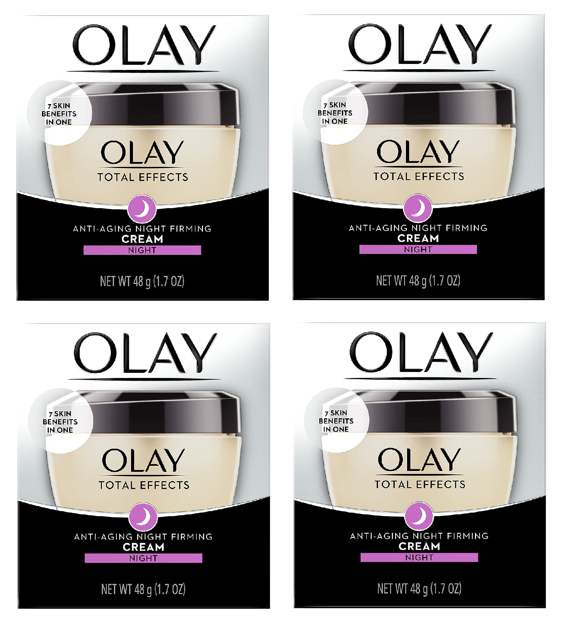 Olay Total Effects Anti-Aging Night Firming Cream, Night, 1.7 Oz (Pack of 4)