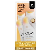 Olay Ultra Moisture Body Wash with Shea Butter, Vitamin B3 and Hyaluronic Blend, 22 fl oz, 2 Pack