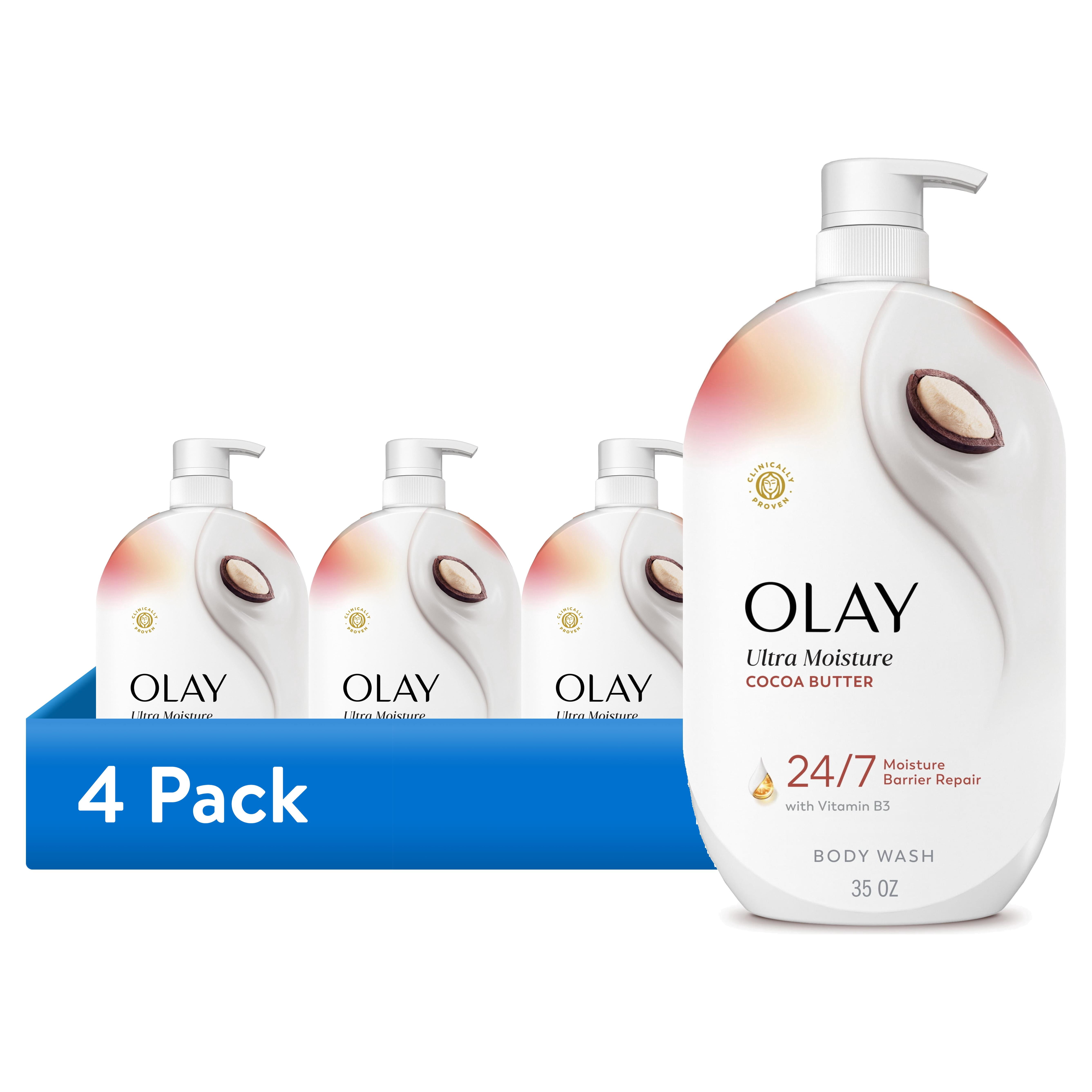 (4 pack) Olay Ultra Moisture Body Wash with Cocoa Butter, Vitamin B3 and Hyaluronic Blend, 35oz
