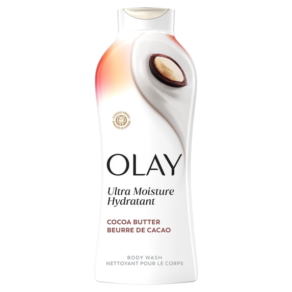 Olay Ultra Moisture Body Wash, Cocoa Butter, Vitamin B3 & Hyaluronic, 22 FL OZ