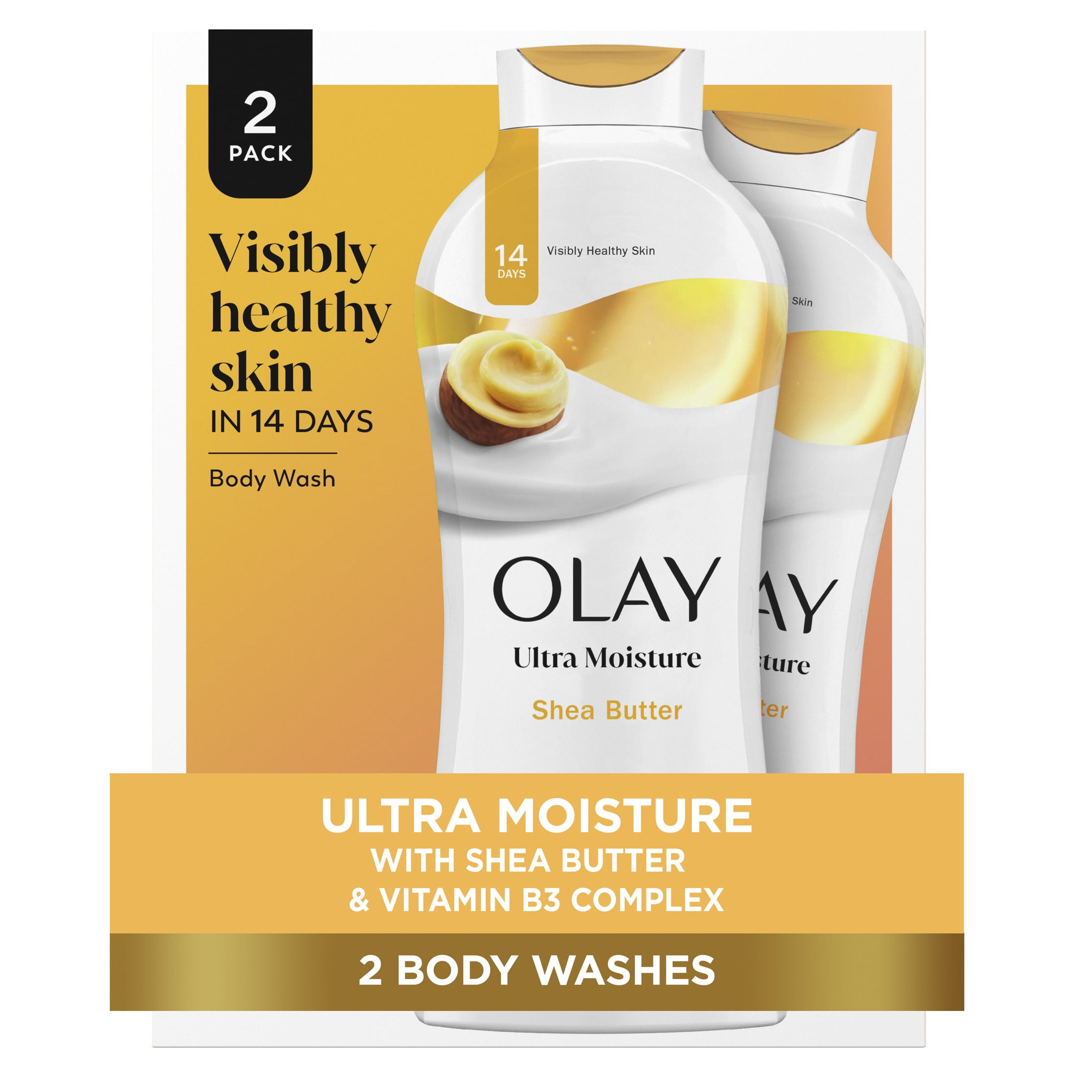 Olay Ultra Moisture Body Wash with Shea Butter, 22 fl oz, Pack of 2