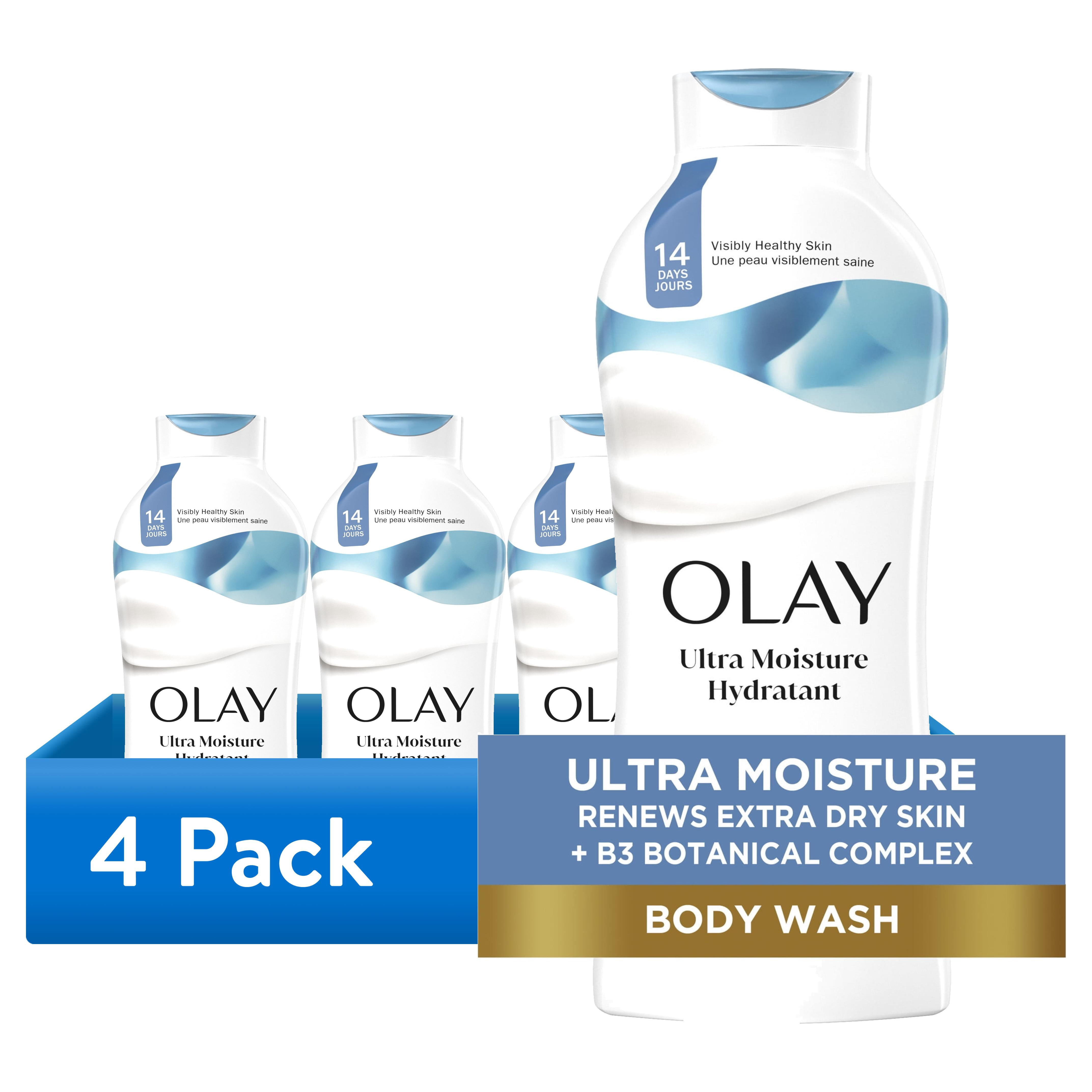 (4 pack) Olay Ultra Moisture Hydrating Body Wash, 22 fl oz, Moisturizing Body Wash