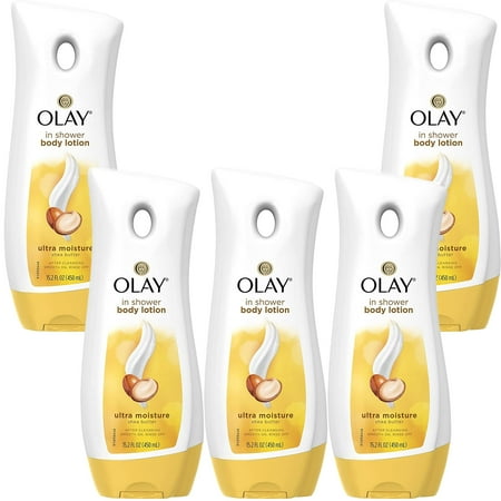 Olay Ultra Moisture In-Shower Body Lotion With Shea Butter 15.20 Oz (Pack Of 5)