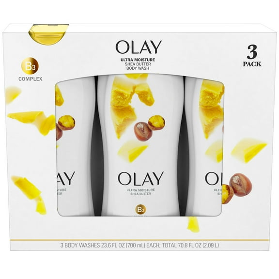Olay Ultra Moisture Shea Butter Body Wash 23.6 Fluid Ounce (3 Pack)