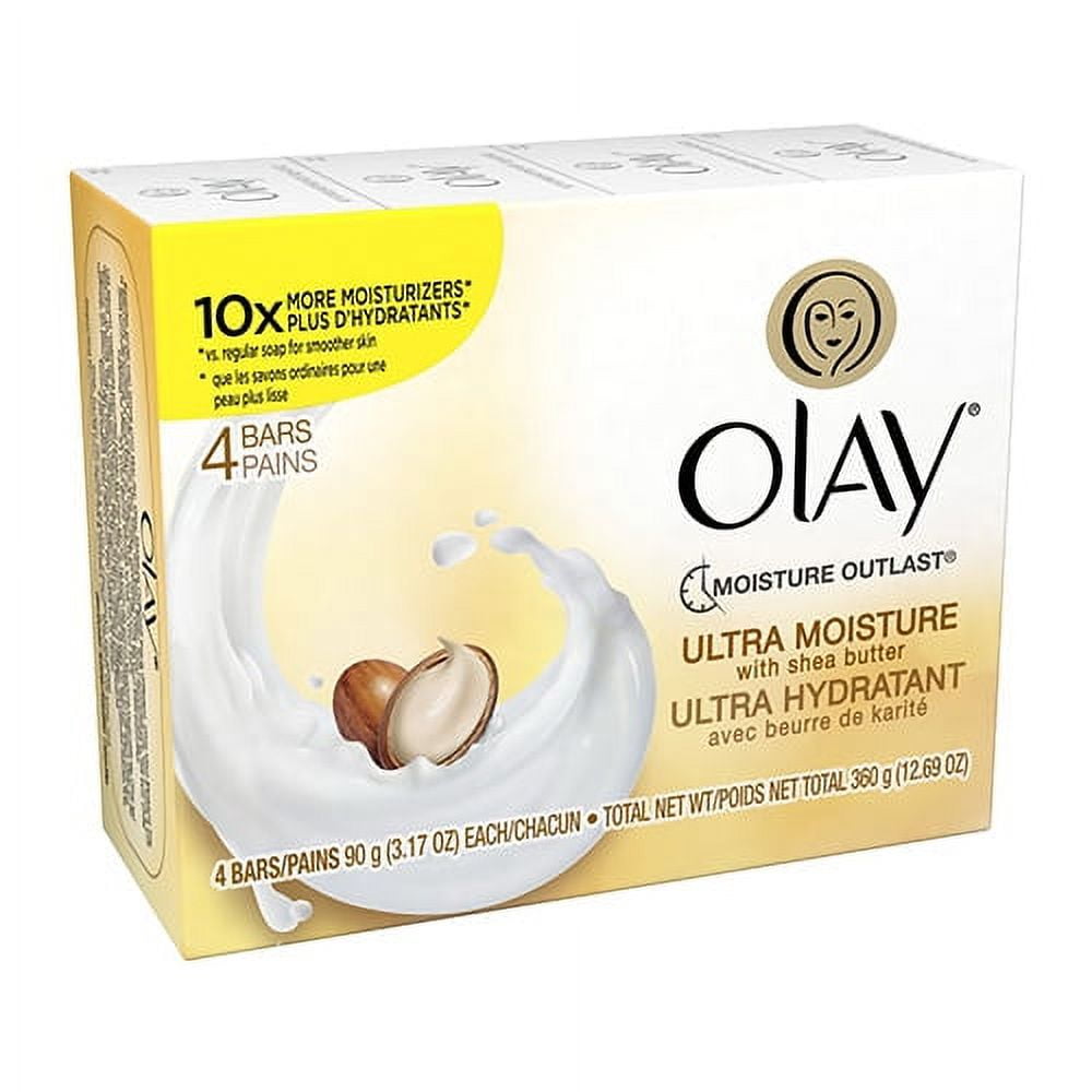 Olay Ultra Outlast Moisture Beauty Bar, 4 Soap Bars, 12.69 oz