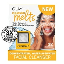 Olay Vitamin C Cleansing Melts Facial Cleanser, Foaming Face Wash for All Skin Types, 32 Count