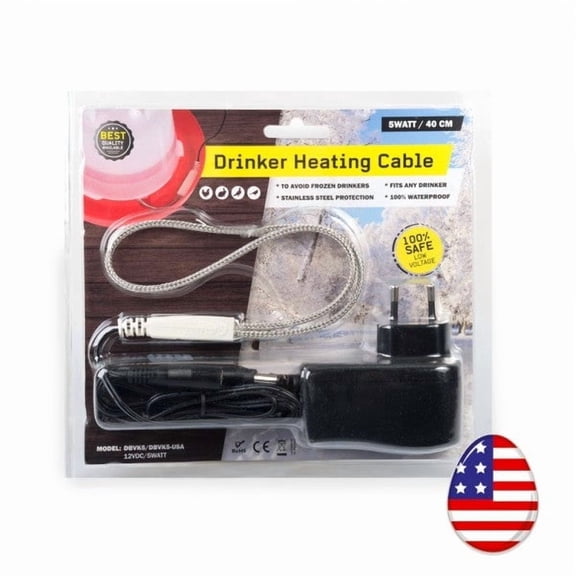 Olba Drinker Heating Cable 12V DC5W FrostFree Poultry Water Heater
