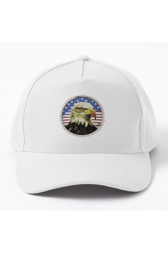 Old American Eagle Postage Stamp Baseball Hat, Vintage Postal Heritage Graphic Design, Classic Cap
