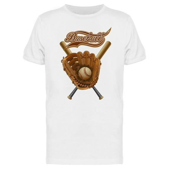 Old Baseball Bat With Ball T-Shirt Men -Image by Shutterstock, Male Large