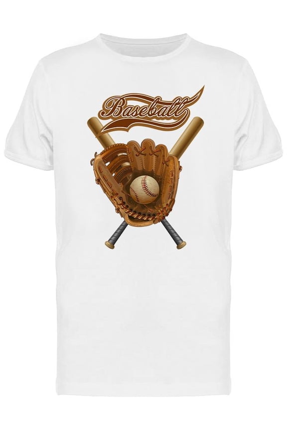 Old Baseball Bat With Ball T-Shirt Men -Image by Shutterstock, Male Small
