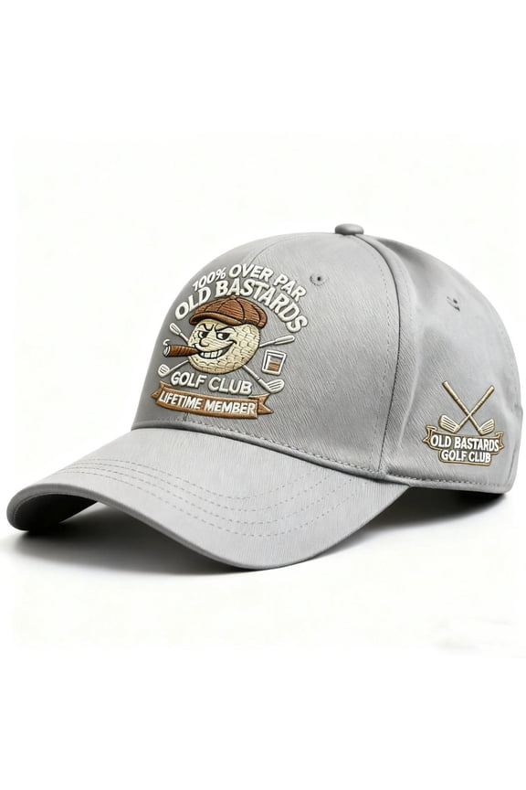 “Old Bastards Golf Club” Embroidered Cap,3D Embroidered Adjustable Baseball Hat with 100% Over Par Lifetime Member Edition,for Dad,Men
