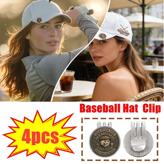 Old Bastards Golf Club Hat Clip,Baseball Hat Clip,Magnetic Hat Clip,Golf Desk Accessories, Funny Golf Hat Clip Accessories Gifts for Golfer Fan(4pcs) JASKFLY